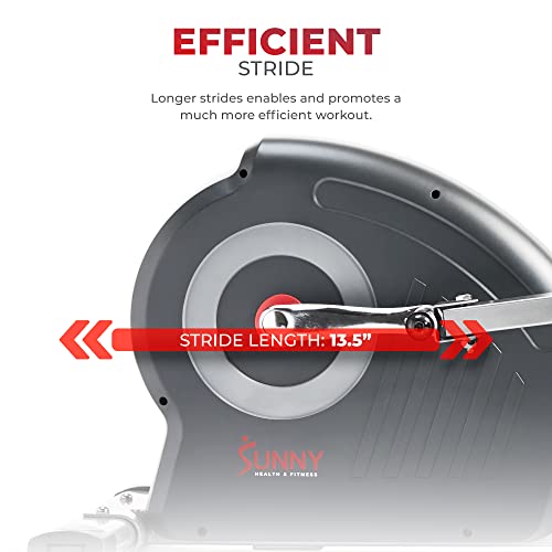 Sunny Health & Fitness Upright Elliptical for Full Body Arm Leg Workout - color: Gray