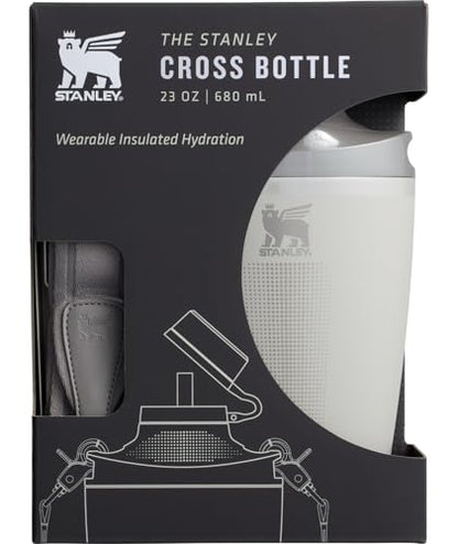Stanley Cross Bottle 23 oz | Travel Water Bottle with Jacquard Strap | Leakproof Tritan Lid with Removable Straw | Insulated Stainless Steel | BPA-Free | Ash - color: Ash, size: 23 Ounces