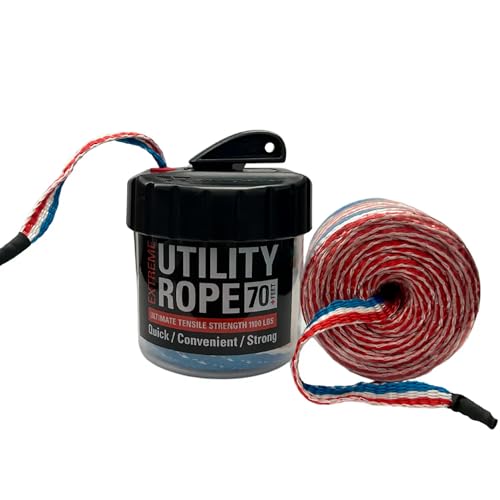 Rapid Rope Canister, 70ft Patriot Tactical Paracord, 1100lb Test, USA Made - size: 70ft, style: Patriot