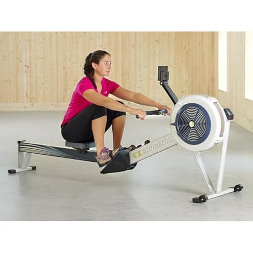 Concept2 RowErg Indoor Rowing Machine - PM5 Monitor, Device Holder, Adjustable Air Resistance, Easy Storage with FitXion Seat Cushion - color: Gray