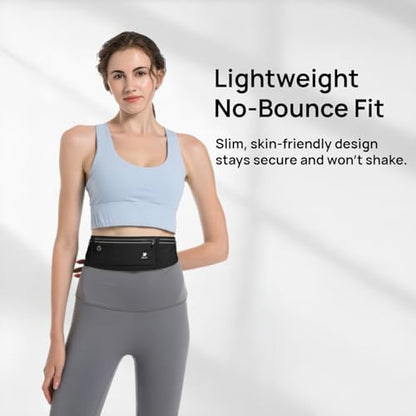 Large Capacity Running Belt Waist Pack for Men Women, Sports Bags, Bum Bags, 3-Pocket Waterproof Fanny Pack for Phones up to 7.2", Adjustable Fitness Pouch for Workout (Black)