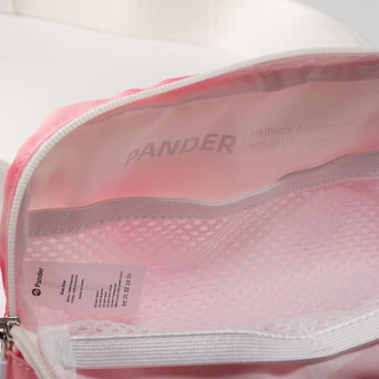 Pander Nylon Fanny Pack for Women, Two-Way Zipper Crossbody Bag - color: Cloud Pink