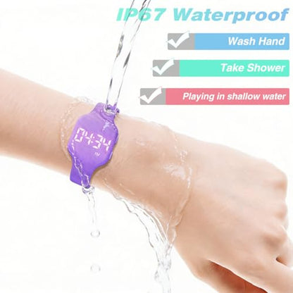 Kids Led Activity Tracker Tracker Watch for Ages 5-15, No App Required, Digital Sport Wristwatch, Waterproof, Pedometer, Alarm Clock, Silicone Strap, for Teens Children Students Boys Girls - color: Green