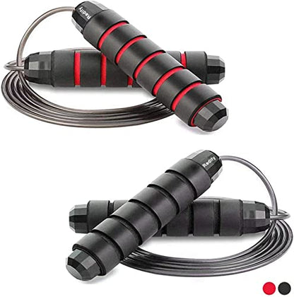 Redify Adjustable Jump Rope,Jump Ropes for Fitness for Men Women - color: Red,Black