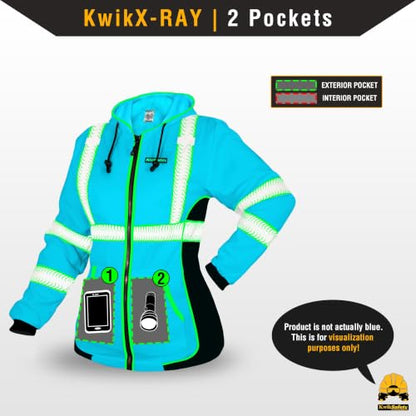 KwikSafety Women's Fleece Safety Hoodie Class 3 ANSI OSHA PPE - color: Black, size: Large