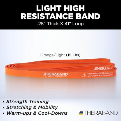 THERABAND High Resistance Band, Exercise, Physical Therapy, 15 lb, Red - size: Light (15 lbs)