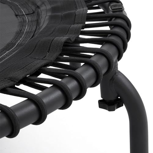 JumpSport 550 Workout Rebounder for Adults, 44" | PRO CE | Mini Exercise Fitness Trampoline Jumper with Cables | Black - color: Matte Black, style: Foldable Frame / Skirt Mat