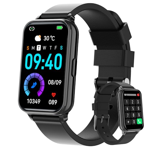 Smart Watch Fitness Tracker Make/Answer Calls for Women Men with Heart Rate Blood Oxygen Sleep Monitor Sports Modes Step Calorie Counter IP68 Waterproof for Android Phones and iPhone - color: Black