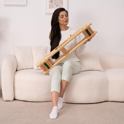 Knee & Hip Rehab Glider – Physiotherapy Equipment for Stroke Rehab, Recovery Aids, Slide Board for Post-Surgery & Injury – Lightweight Oak Design, Improves Mobility & Circulation