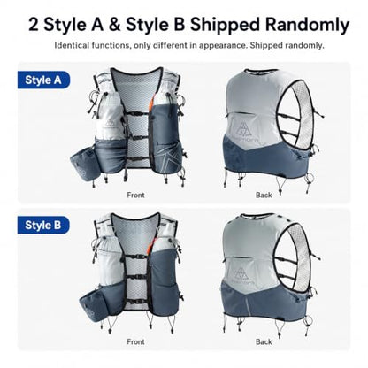 Haimont 8L Trail Running Hydration Vest with Soft Flasks - color: Grey, size: Large