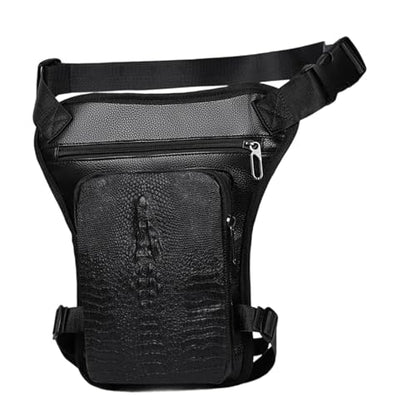 Milageto Drop Leg Bag, PU Tactical Thigh Pack with Detachable Leg Strap, Multi-Pocket Zippered Waist Pack for Outdoor Cycling and Hiking - color: Style E Black