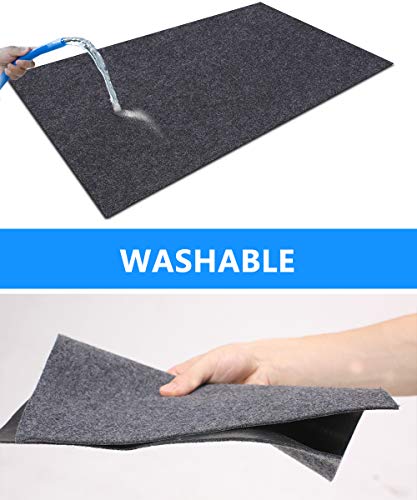 Fitness Equipment Mats, Absorbent/Waterproof – Protects Exercise Equipment and Floor，Protective Flooring Under Elliptical Machine mat, Indoor Treadmill Mat，Washable (24" x 48")