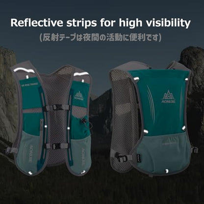Azarxis Hydration Running Vest Backpack Pack 5L 5.5L for Women and Men Jogging Trail Race Marathon Cycling Hiking - color: Mint Blue
