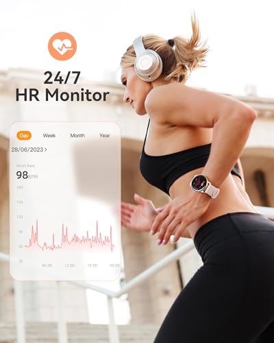 AGPTEK Smart Watch for Women, 5ATM Waterproof Fitness Watch(Rose Gold)