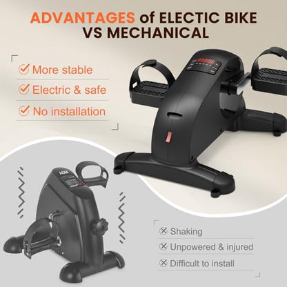LifeOG Pedal Exerciser Under Desk Bike-Mini Exercise Bike for Seniors & Physical Therapy with 12 Speed Adjustable, Remote Control & LCD Display