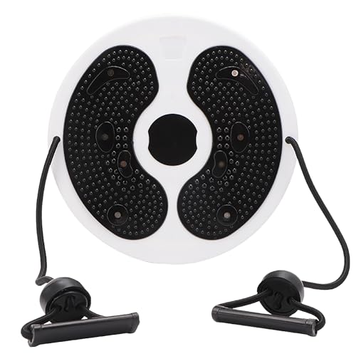 Ab Twist Waist Disc Board,Adjustable Waist Trainer Twisting Disc with Handles,Waist Slimming Balance Rotating Disc with Massage Foot Sole for Slimming Waist Arms Hips and Thighs - color: Black