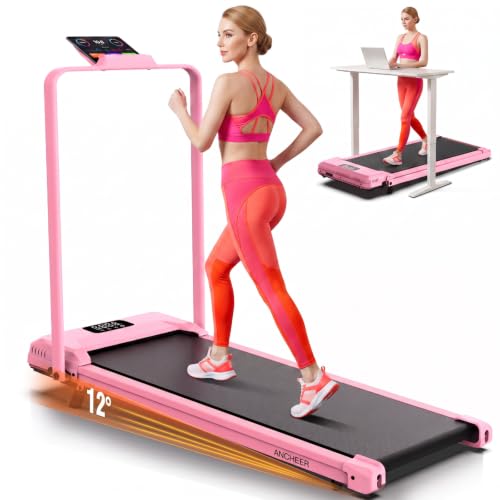 ANCHEER Walking Pad with Incline-Small Treadmill for Home - color: Classic Pink3