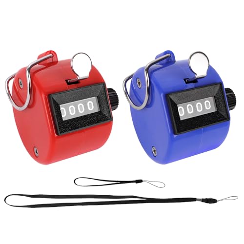 GDMINLO 2 Pack Clicker Counter, Metal 4 Digit Mechanical Hand Tally Counter