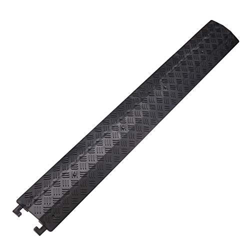 Small 2 Pack - Floor Cord Cover Cord Protector Drop Over Drop Trak Cable Ramp for Office Warehouse - Black - size: Small-2 pack