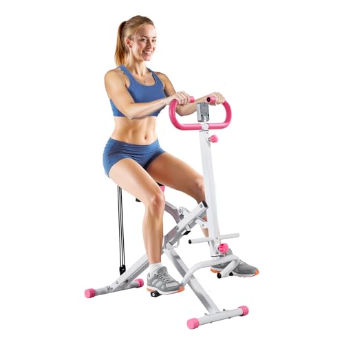 VEVOR Squat Machine, Deep Squat Rowing Machine for Home, Easy Setup & Foldable Exercise Equipment, Glute Trainer Machine with 2/3 High-Strength Resistance Bands, Glutes & Leg Home Workout Machine - style: 3 High-Strength Resistance Bands White