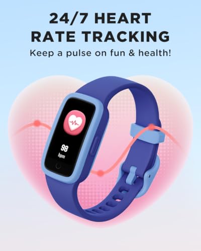 Vigor 3 Kids Watch Fitness Tracker, AMOLED Screen for Boys Girls Age 5-15 - color: Blue