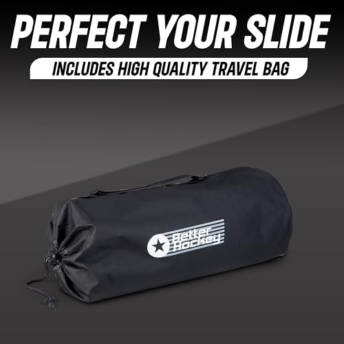 Better Hockey Extreme Slide Board - Portable IceHockey Training Aid, For Stamina, Endurance, Strength, Agility and Speed - Used by the Pros, Adjustable Length, With 3 pair of Booties, Size S, M, and L