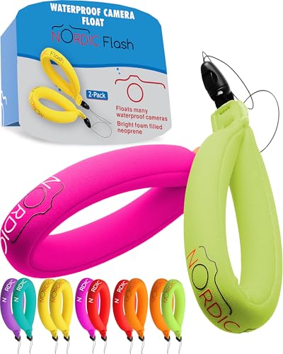 Nordic Flash Floating Wrist Strap (2-pack) for Phone & Action Camera - Compatible with GoPro Hero 13, Insta360 X4, DJI Action 5 Pro, OM System TG-7, Kodak PixPro WPZ2 & iPhone - Pink & Green - color: Pink & Green