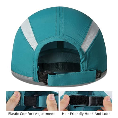 GADIEMKENSD Reflective Folding Outdoor Hat Unstructured Design UPF 50+ Sun Protection Sport Hats for Womens and Mens - color: Turquoise