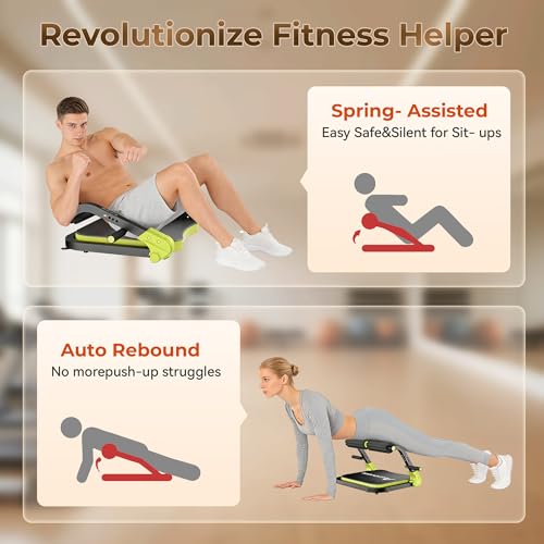 Ab Machine,with 3 Resistance Levels and Removable Auxiliary Handle - color: Green