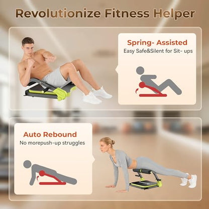 Ab Machine,with 3 Resistance Levels and Removable Auxiliary Handle - color: Green