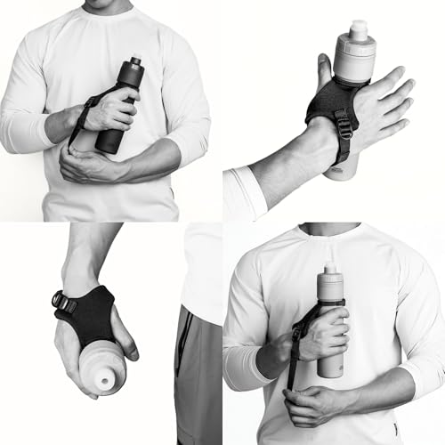 MIYO 14oz Handheld Running Water Bottle With Adjustable Strap - color: tan