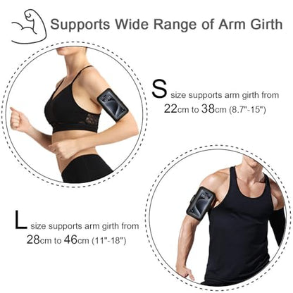 Slim Running Phone Armband for iPhone 17 16 15 14 Pro Max, Samsung Galaxy S26 S25 S24 S23 Ultra/Plus with Earphone Holder (Black, S) - color: Black, size: S