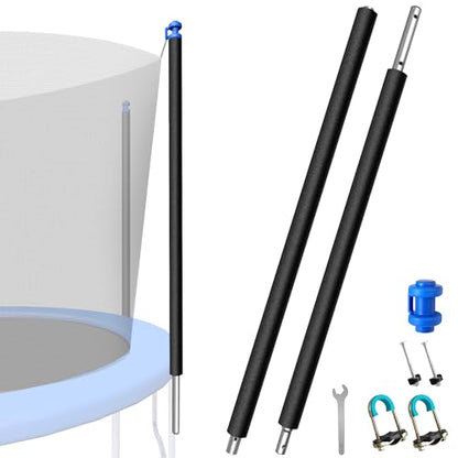 Trampoline Pole Replacement, Enclosure Straight Pole with 2 Setup Options