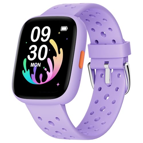 BIGGERFIVE Kids Smart Watch No Phone Needed, 1.8" Fitness Tracker Watch - color: Lilac