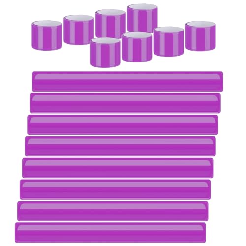 20 Pcs Reflector Snap Bands Fluorescent Slap Armbands - color: Purple