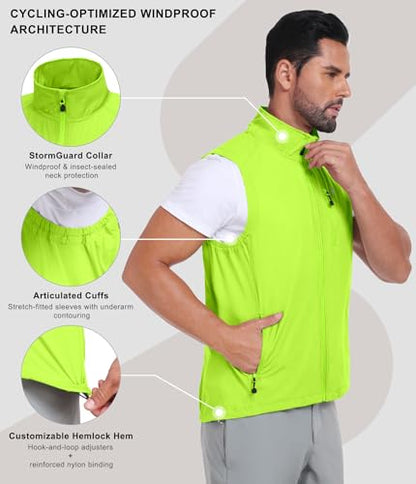Little Donkey Andy Men's Lightweight Summer Vest Windproof Packable - color: Yellow, size: X-Large