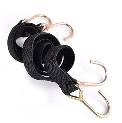 Marcobrothers 48 Inch Bungee Cord Black, Flat Heavy Duty Bungee Cord with Hook,Bungee stape (48 inch Black X 2) - size: 48 inch X 2 Black