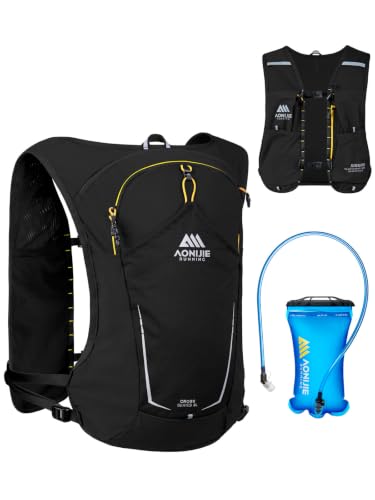 AONIJIE 8L Running Hydration Vest for Men & Women - style: Black Running Vest with 2L Bladder