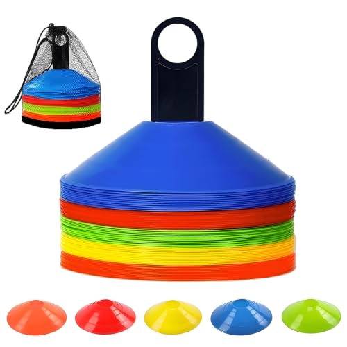 ANSLYQA 50 Pcs Soccer Cones Disc Cones - color: 5 Colors