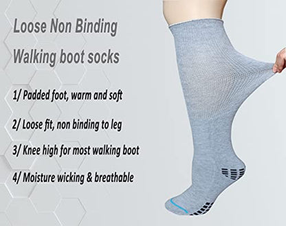 COIYUFUX Extra Width Socks For Bariatric Diabetic For Men Women, Cast Lymphedema Socks for Swollen Foot Ankle 2 Pairs - color: Gray