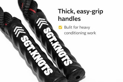 Weighted Battle Jump Rope, 10 FT Twisted Training Rope w/Thick Easy-Grip Handles, Full-Body Cardio + Strength Conditioning Rope (Choose 3 lb / 6 lb / 10 lb) - size: 1.5" x 10ft