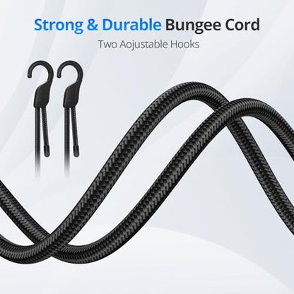 48" Adjustable Bungee Cords with Hooks, Heavy Duty Outdoor 6 Pack Black, Length-Adjustable Design (7"-48"), UV-Resistant Elastic Straps for Cargo, Camping, Tents, Bikes, Luggage, etc - size: 48 inches, style: Adjustable
