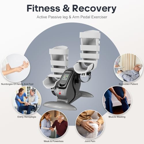 Electric Pedal Exerciser for Seniors with Remote Control - color: Gray