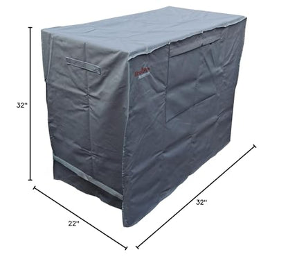 Waterproof 80-100 Qt Rolling Cooler Cart Cover Fits Most Patio Ice Chest Party Cooler Upto 43L x 22W x 32H inch-Grey - color: Grey, size: 43L x 22W x 32H inch