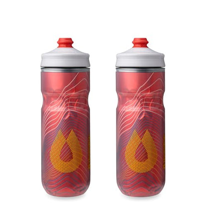 HydraPak Polar Surge Insulated Bike Water Bottle (20oz, Ascent Red) - color: Ascent Red, style: 20oz/600ml