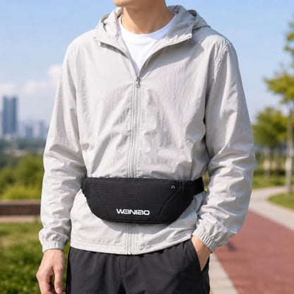 Waist Bag Running Belt Waterproof Sports Fanny Pack for Phone Fitness Marathon Travel (Black) - color: Black