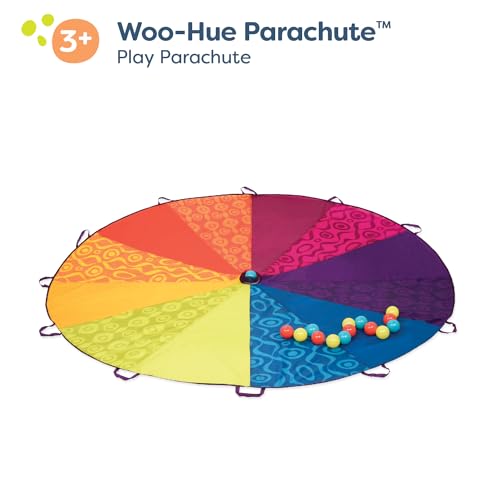 B. toys Woo-Hue Parachute, Kids Play Parachute with 15 Balls, 8ft, Activity - style: Parachute Play