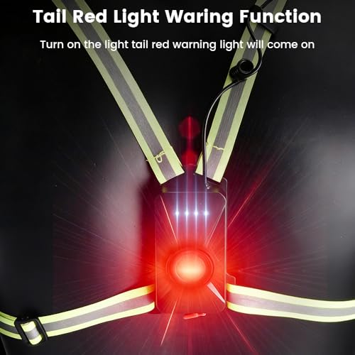 Running Lights for Runners 800LM, 5 Modes Running Light with 65°Adjustable Tilt, IPX5 Waterproof Rechargeable Visibility Reflective Vest for Night Walking/Cycling/Jogging, 4-12Hrs Runtime