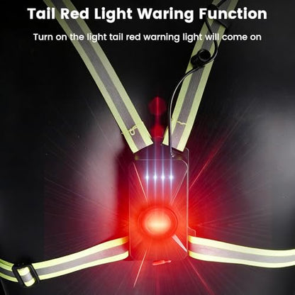 Running Lights for Runners 800LM, 5 Modes Running Light with 65°Adjustable Tilt, IPX5 Waterproof Rechargeable Visibility Reflective Vest for Night Walking/Cycling/Jogging, 4-12Hrs Runtime