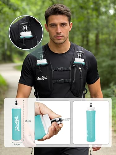 Runlight 500ml Soft Flask, 1 Pack TPU Easy Squeeze Sports Bottles,Running Vest, Leak Proof Folding Water Bottle for Hiking Cycling Climbing Jogging